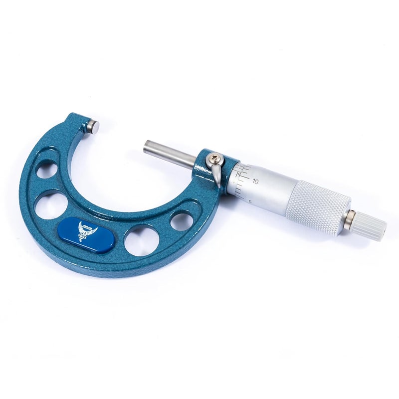 PEC TOOLS 1-2” Outside Micrometer, Industrial-Grade Precision Measuring Tool, Hardened Steel, High-Accuracy Micrometer with Ratchet Stop & Carbide-Tipped Measuring Faces for Machining & Engineering - Image 1